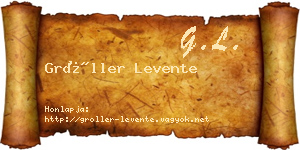 Gröller Levente névjegykártya
